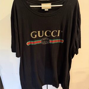Gucci Black T-Shirt with Logo